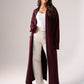Ella Longline Cardigan In Wine