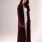 Ella Longline Cardigan In Wine