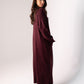 Ella Longline Cardigan In Wine
