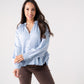 Ella Peplum Blouse In Blue