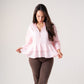 Ella Peplum Blouse In Pink