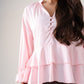 Ella Peplum Blouse In Pink