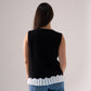 Ella Pleat Trim Waistcoat In Black