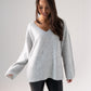 Ella V-Neck Jumper In Grey