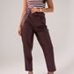 Ella Faux Leather Trousers In Wine