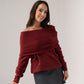 Elsa Bardot Jumper In Bordeaux