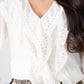Elsa Embellished Ruffle Blouse In Ivory