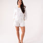 Elsa Embroidered Trim Shorts In White