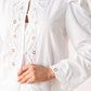 Elsa Embroidered Trim Shirt In White