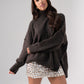 Elsa High Neck Jumper In Chocolate