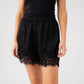 Elsa Lace Trim Shorts In Black