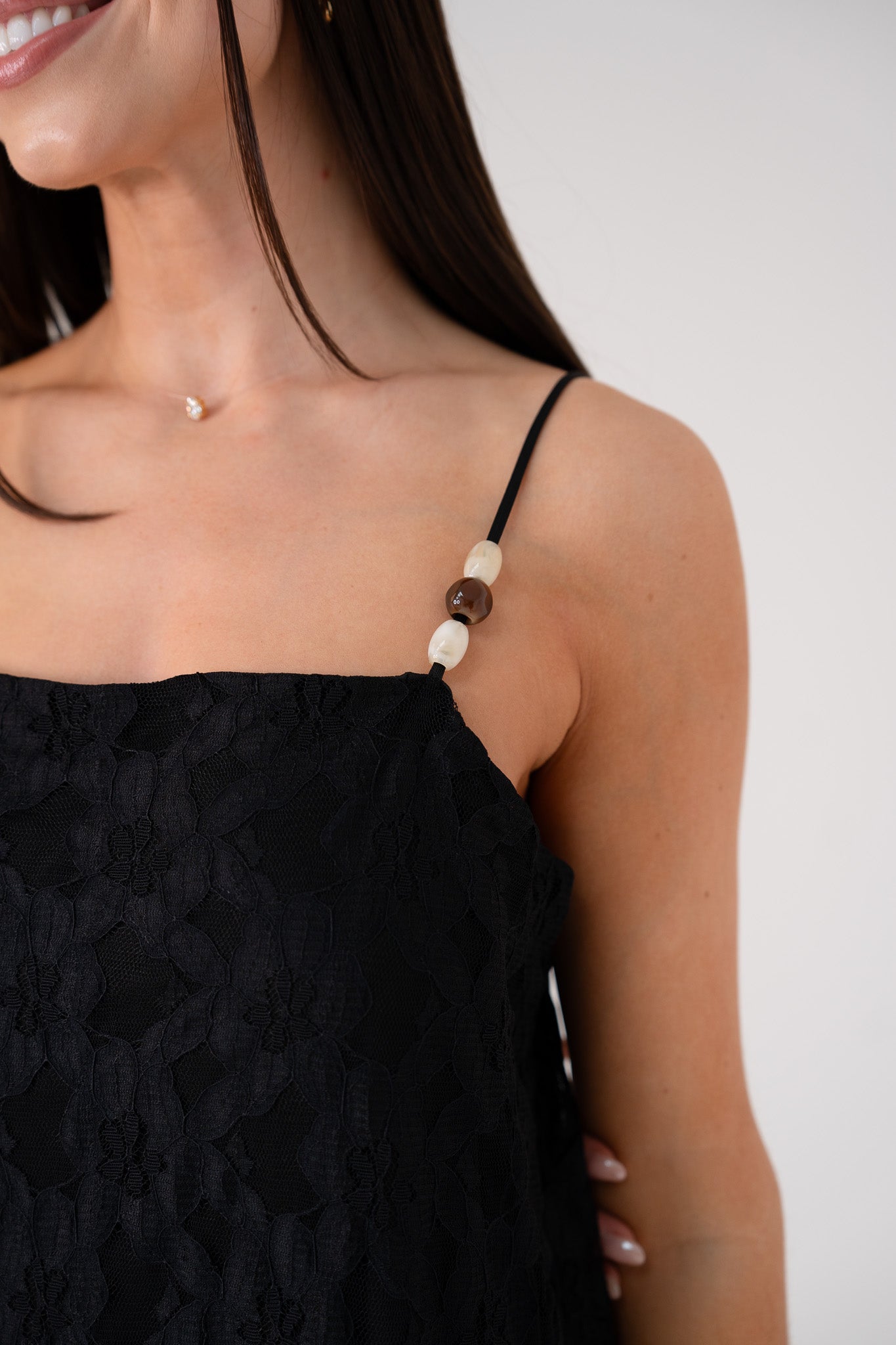 Elsa Longline Lace Cami In Black