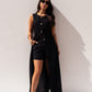 Elsa Longline Waistcoat In Black