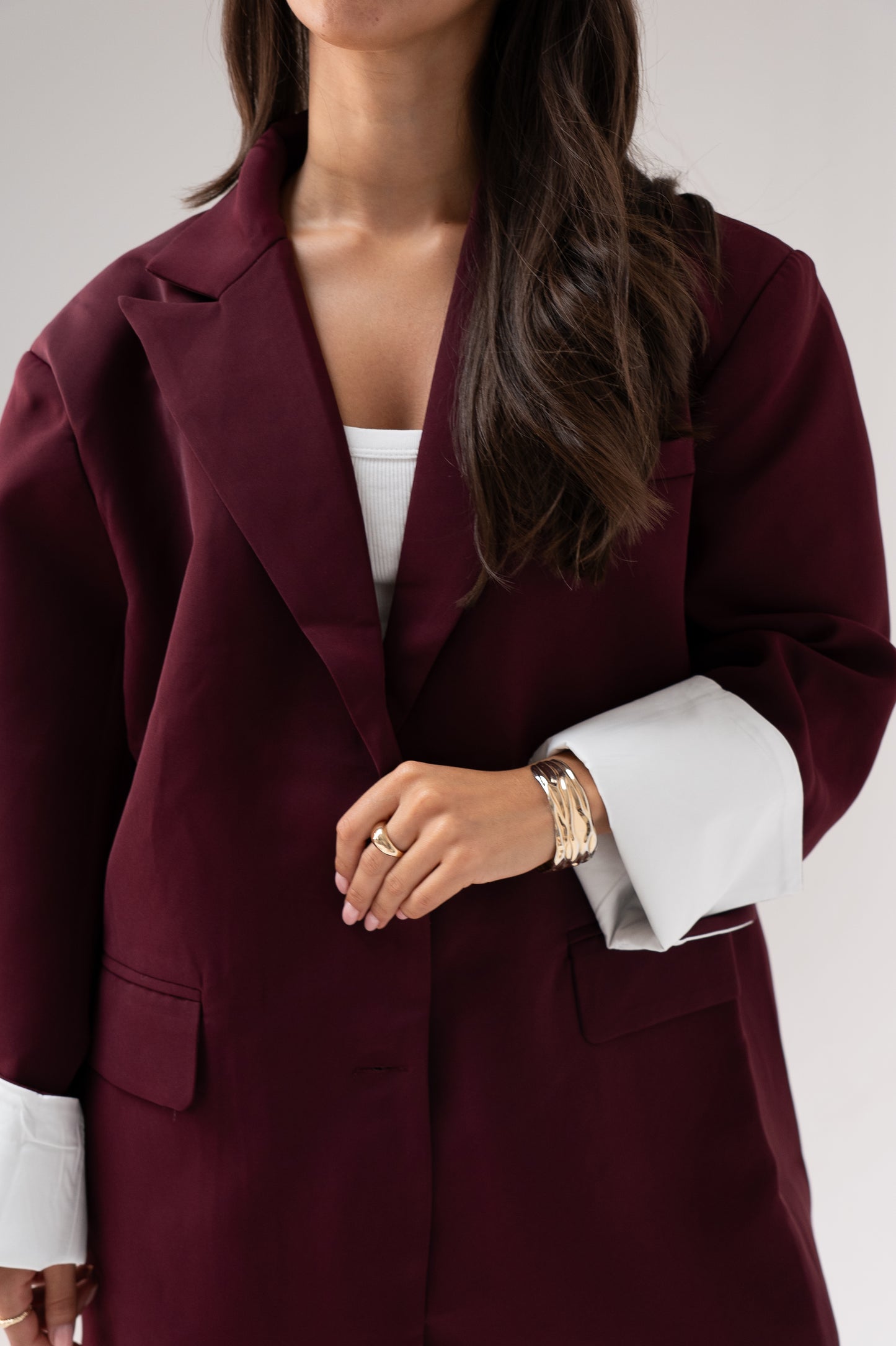 Elsa Oversize Blazer In Bordeaux