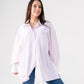 Elsa Oversized Stripe Shirt In Pink