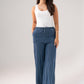 Elsa Pinstripe Trouser In Denim Blue