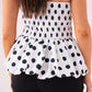 Elsa Polka Dot Strapless Top In Black