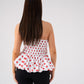Elsa Polka Dot Strapless Top In Red