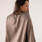 Elsa Satin Mix Top In Taupe