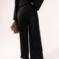 Elsa Satin Mix Trousers In Black
