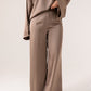 Elsa Satin Mix Trousers In Taupe