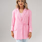 Elsa Tie Front Wrap Blazer In Pink