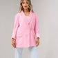 Elsa Tie Front Wrap Blazer In Pink