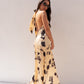 Eva High Neck Dress In Black & Cream