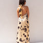 Eva High Neck Dress In Black & Cream