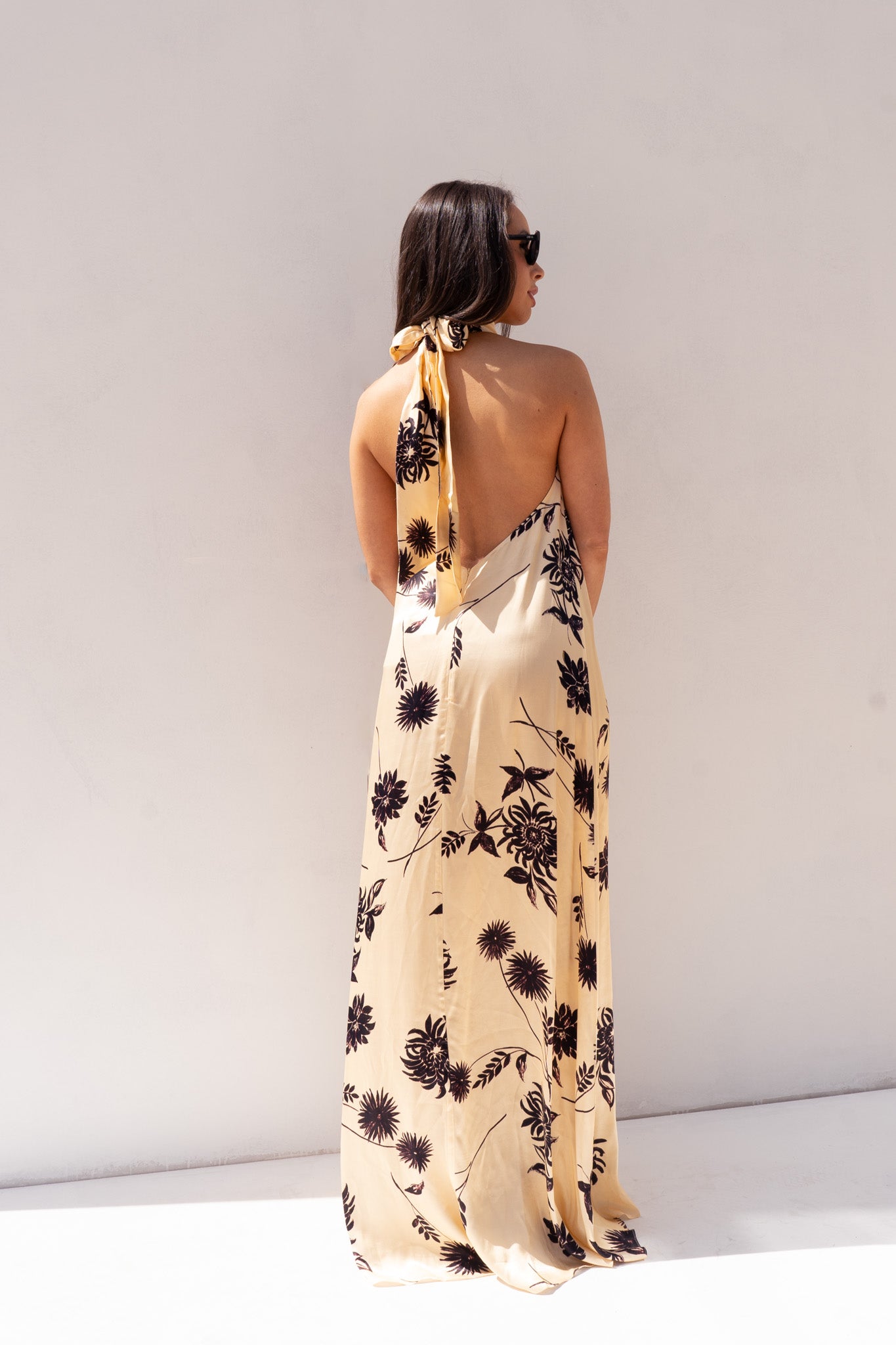 Eva High Neck Dress In Black & Cream