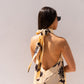 Eva High Neck Dress In Black & Cream