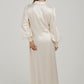 Eva Satin Mix Collared Dress In Cream