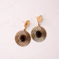 Olive Circle Pendant Earrings In Brown