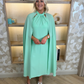 Marissa Cape Overlay Dress In Mint