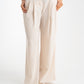 Grace Contrast Waist Trousers In Neutral