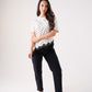 Holly Lace Trim Spotted T-Shirt In Cream