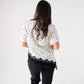 Holly Lace Trim Spotted T-Shirt In Cream