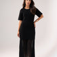 Holly Pleated Contrast Dress In Black