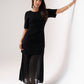 Holly Pleated Contrast Dress In Black