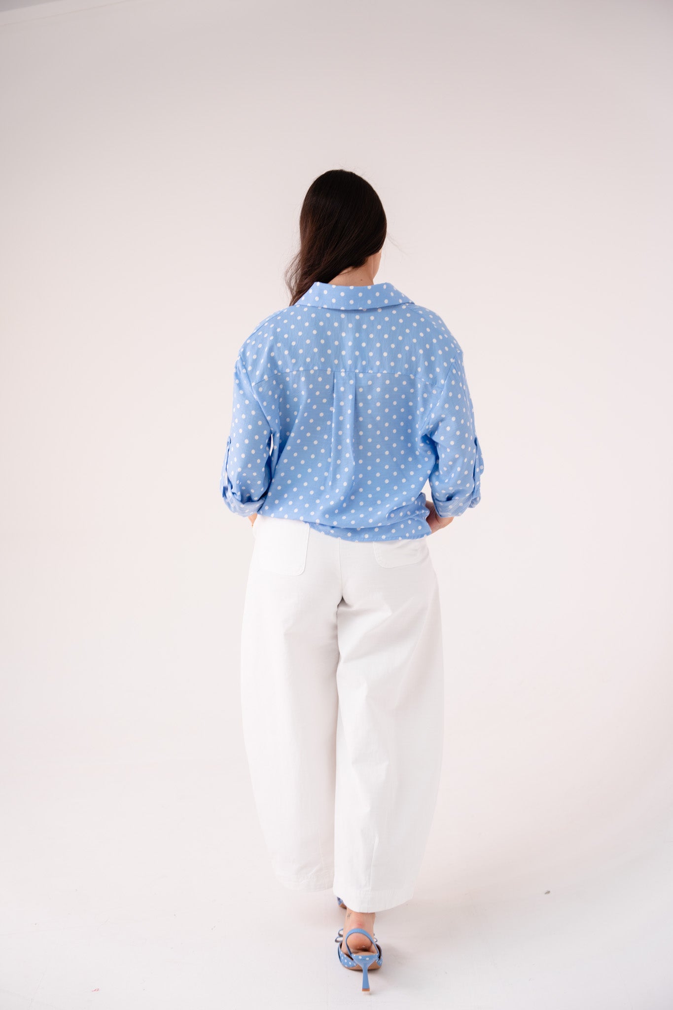 Holly Polka Dot Blouse In Blue