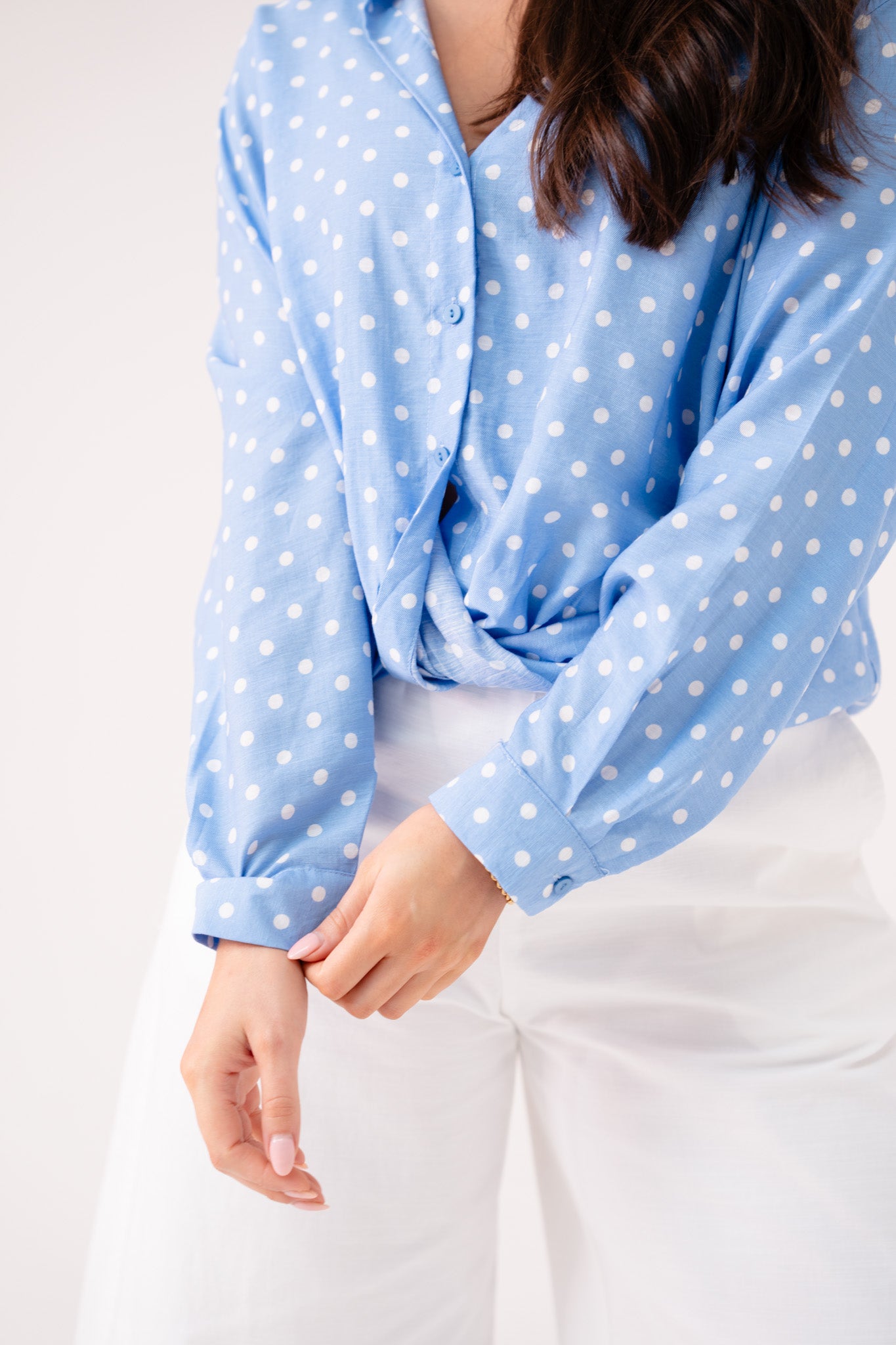 Holly Polka Dot Blouse In Blue