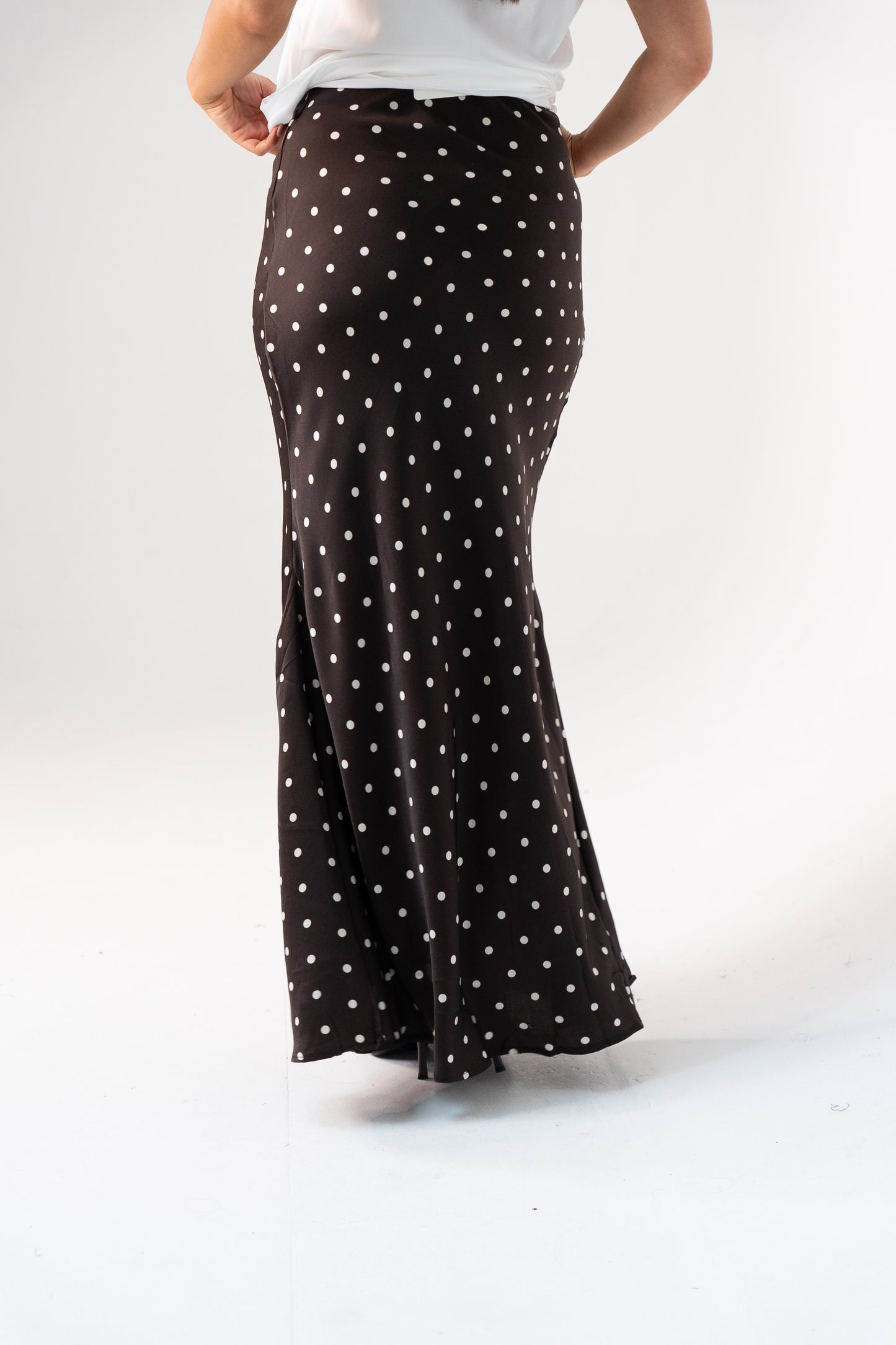 Holly Polka Dot Skirt In Chocolate