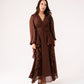 Holly Ruched Detail Ruffle Dress In Coffee