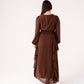 Holly Ruched Detail Ruffle Dress In Coffee