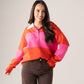 Holly Rugby Top In Pink & Orange