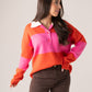 Holly Rugby Top In Pink & Orange