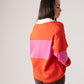 Holly Rugby Top In Pink & Orange