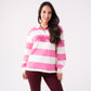 Holly Slogan Rugby Top In Pink Mix
