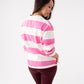 Holly Slogan Rugby Top In Pink Mix