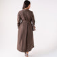 Holly Tie Waist Shirt Dress In Chocolate